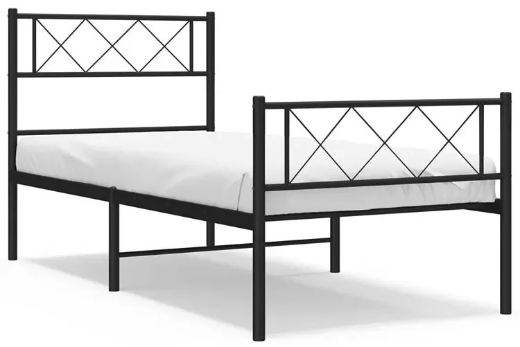Czarne metalowe łóżko pojedyncze 100x200cm S3-F72