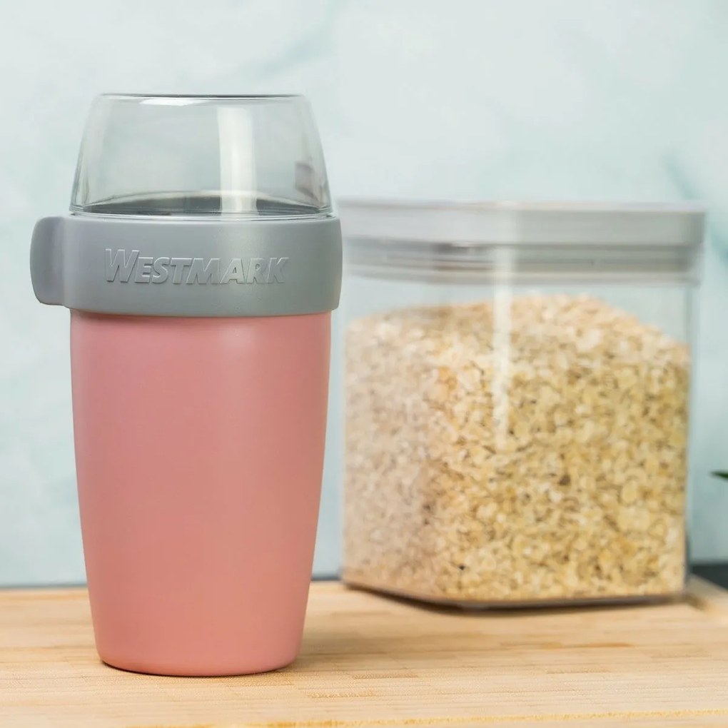 Westmark Dwuczęściowy pojemnik na żywność, 700 ml, różowy, S