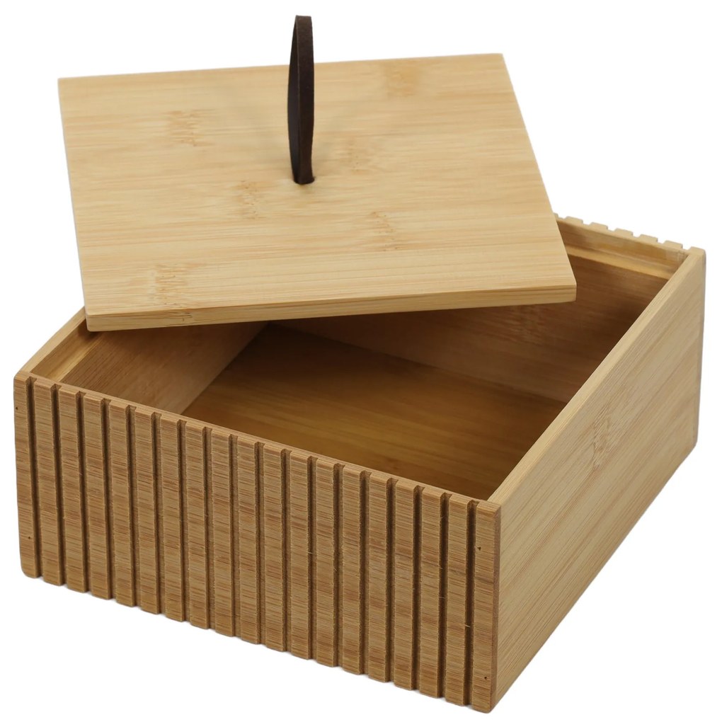 Bambusowy organizer do łazienki, 15 x 15 x 7 cm