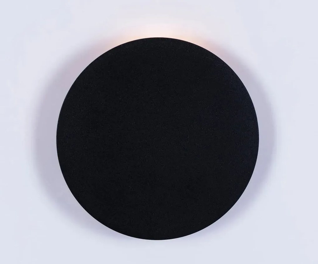 Czarny okrągły metalowy kinkiet 20 cm - A793 S4-E03