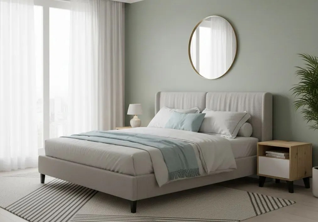 Stolik nocny do sypialni skandynawskiej dąb artisan + biały M7-M15