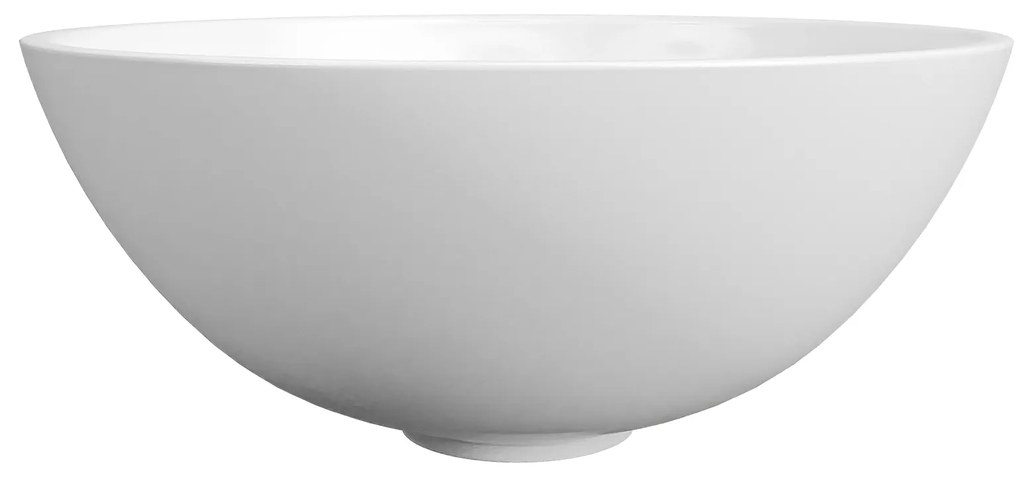 Umywalka ceramiczna nablatowa okrągła biała błyszcząca bez otworu na baterię 41 cm MALO