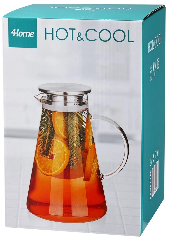 4Home Dzbanek szklany z pokrywką Jug Hot&Cool, 1,8 l