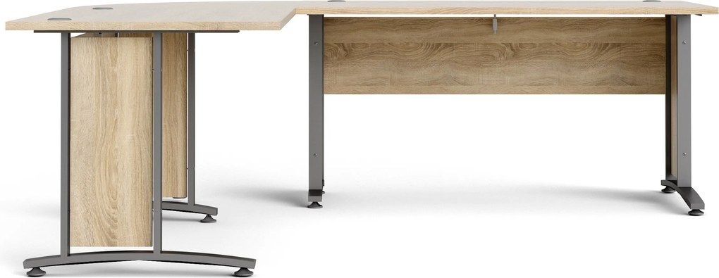 Biurko narożne Prima dąb sonoma 200x200 szare nogi