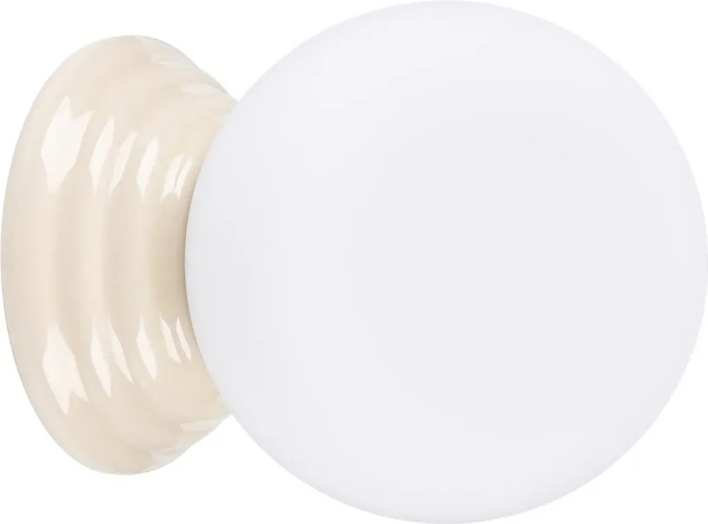 Beżowy kinkiet ścienny z okrągłym kloszem- M164-Weskom R0-L50