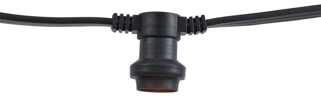 Zewnetrzna Łączone czarne oświetlenie dekoracyjne z wtyczką 14m 30-punktowe IP44 - Lubber Nowoczesny Oswietlenie zewnetrzne