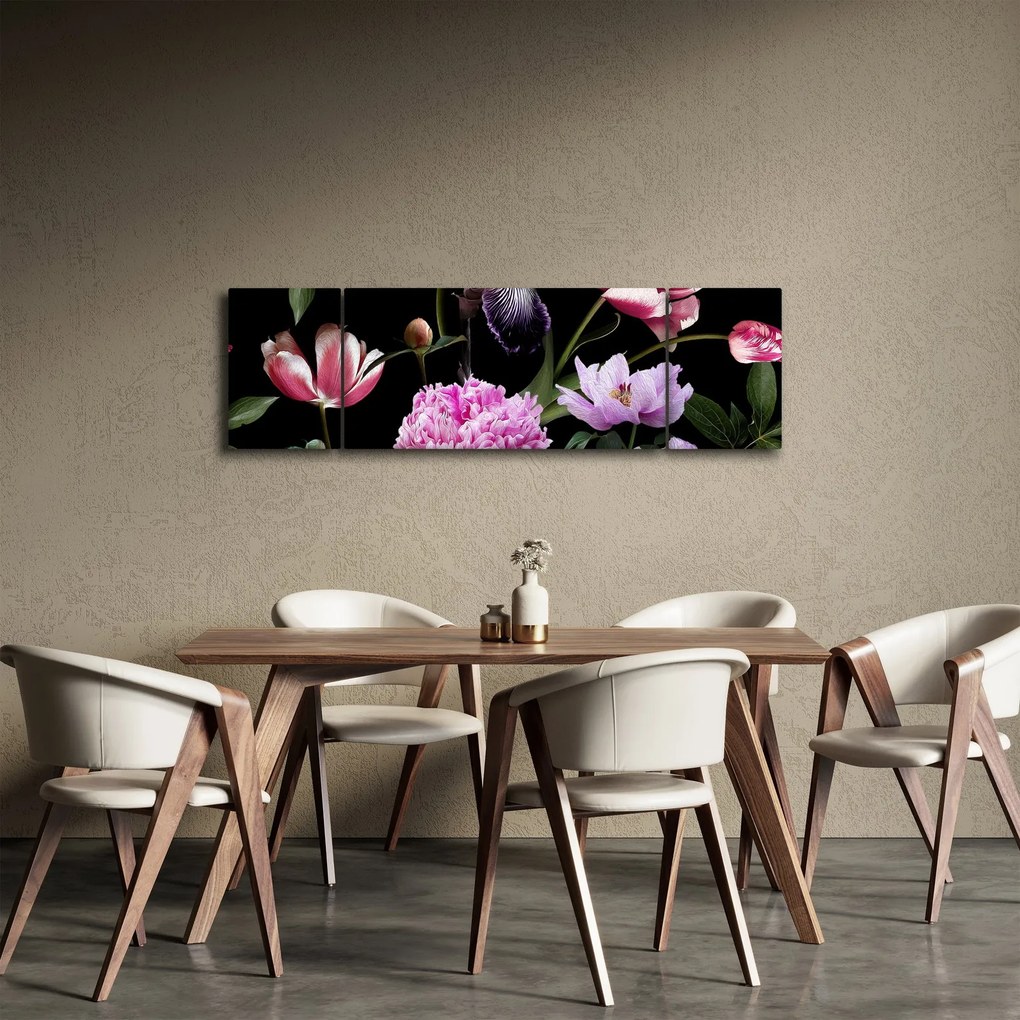 Obraz - Ilustracja kwiatów (170x50 cm)