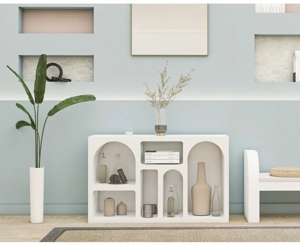 Biała wielopoziomowa półka 120 cm Lorin – Kalune Design