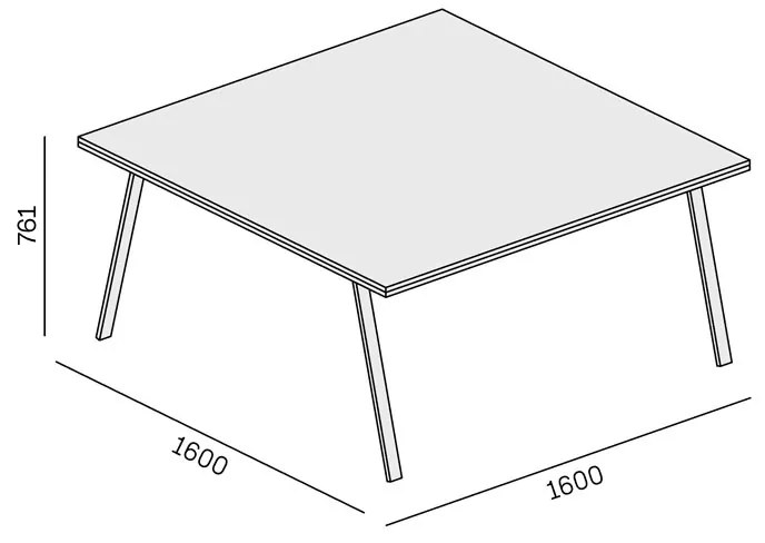 PLAN Biurko DOUBLE LAYERS, bez przegród, biały