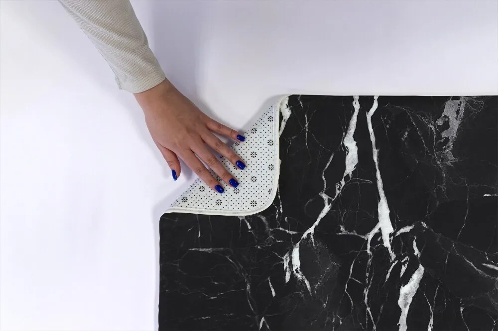 Dywanik łazienkowy antypoślizgowy Dywanik łazienkowy antypoślizgowy Czarny marmur