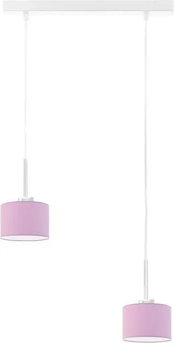 Podwójna okrągła lampa wisząca na białym stelażu - H5-Z55