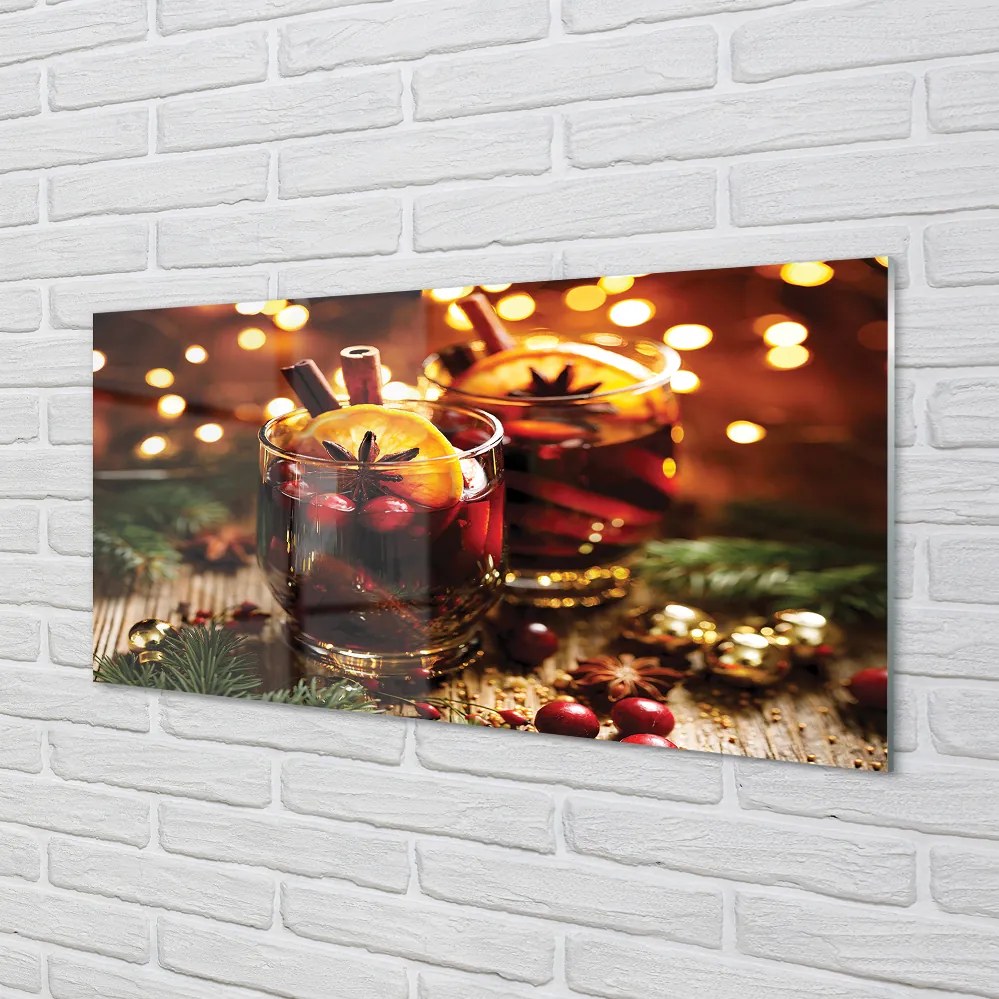 Szklany Panel Zimowa Herbata z Cynamonem