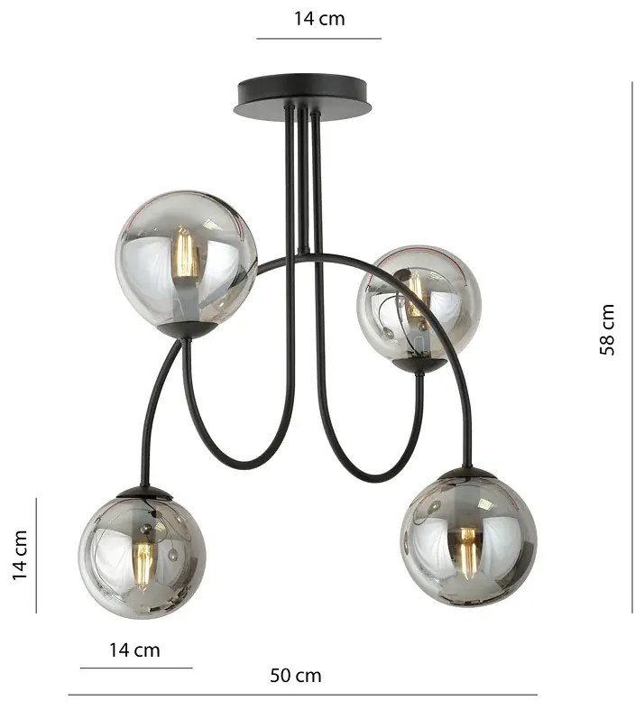 Grafitowa lampa w stylu industrialnym - D115-Hurgen
