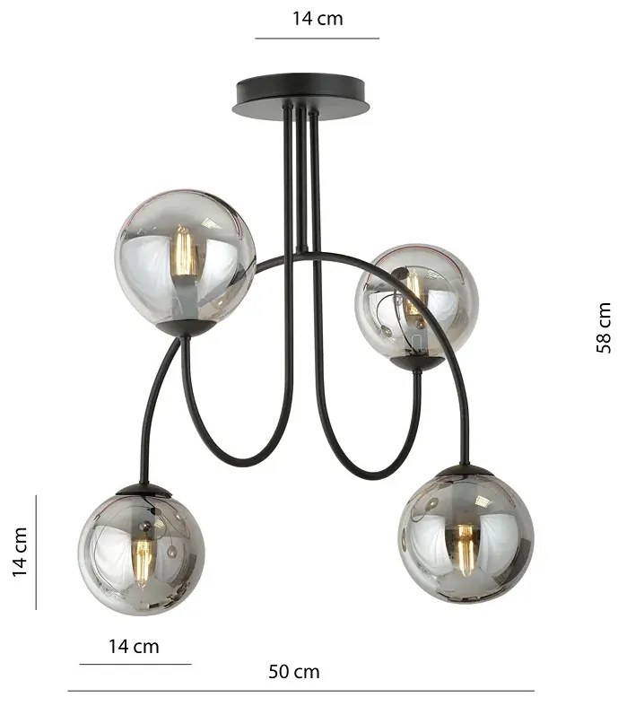 Grafitowa lampa w stylu industrialnym E5-S22