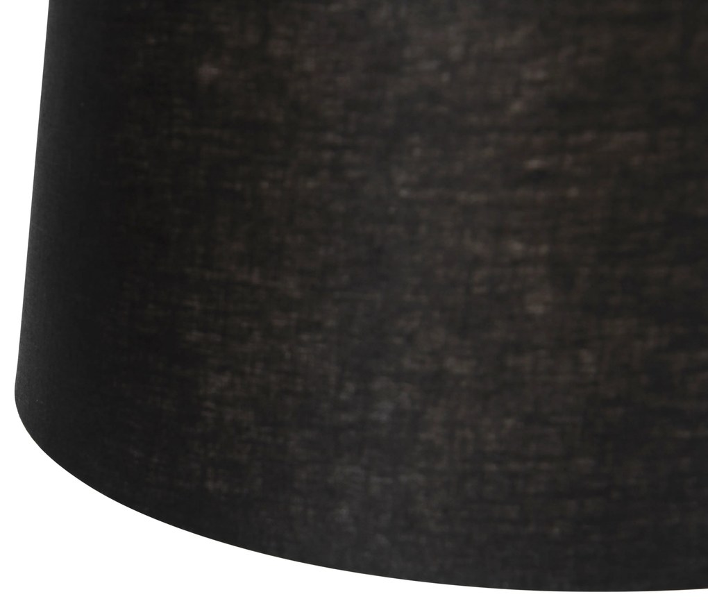 Stalowa lampa wisząca z abażurami z lnu czarna 35 cm 2-światłowa - Blitz Nowoczesny Oswietlenie wewnetrzne