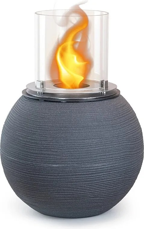 Kominek bioetanolowy, palenisko ogrodowe, wolnostojące, do użytku wewnątrz i na zewnątrz, żeliwo BOTTICELLI, kolor szary, śr. 40 x wys. 54