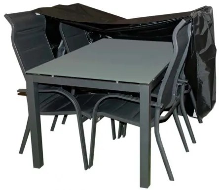 Czasza parasola ochronny na stół 150x90 cm + 4 krzesła Miami