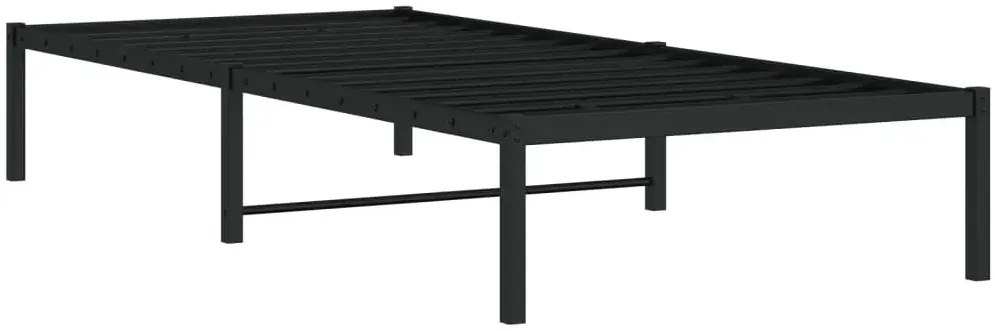 Czarne metalowe łóżko pojedyncze 100x200 cm - Tresto
