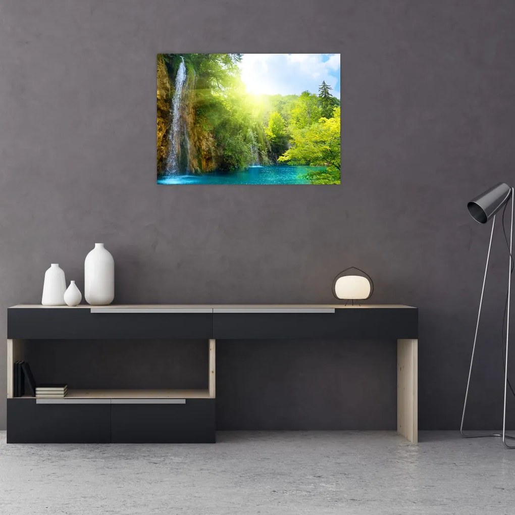 Obraz - wodospady w pralesie (70x50 cm)