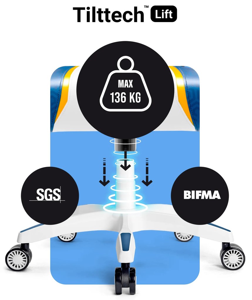 Fotel gamingowy Diablo X-One 2.0 Normal Size, Aqua Blue