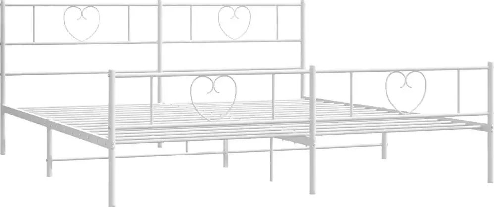 Białe metalowe łóżko małżeńskie 180x200 cm N9-D66