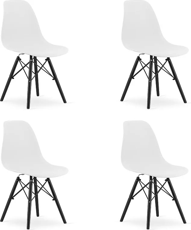 Krzesło Valora OSAKA, białe, czarne, ergonomiczne, z nogami x4