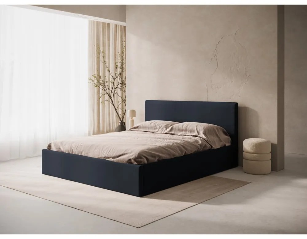 Ciemnoniebieski tapicerowany zagłówek 210,5x100 cm Remo – Micadoni