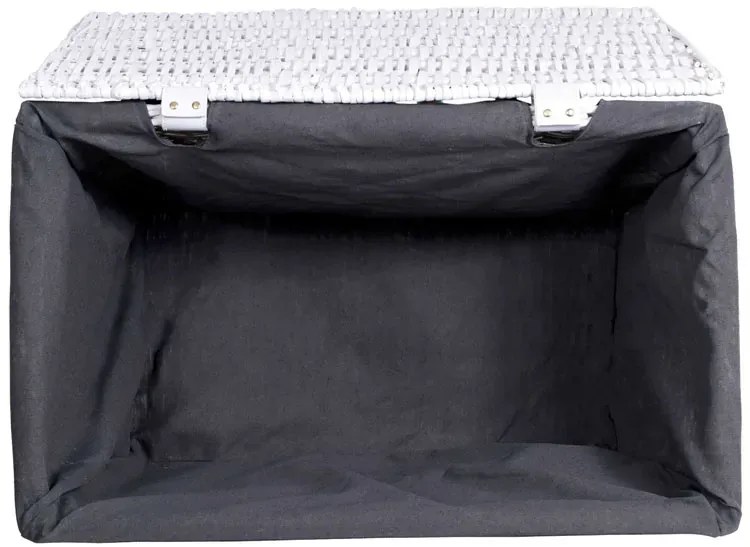 Biało Szary Kufer Z Lnianym Wkładem T1-Z40