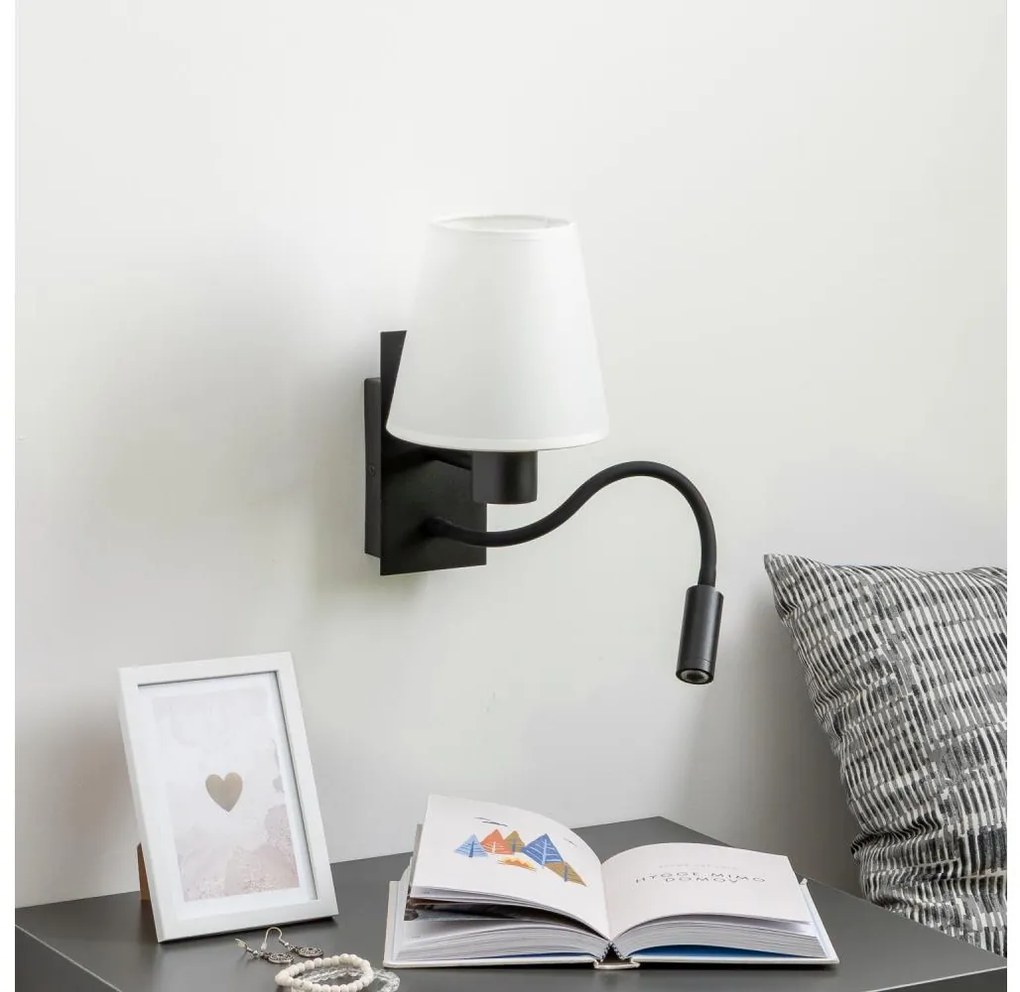 Brilagi - LED Kinkiet NUBILA 1xE27/25W/230V + LED/3W czarny/biały