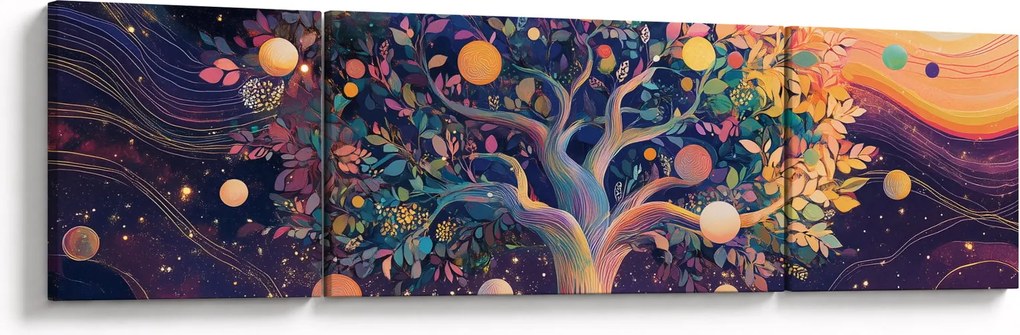 Obraz – Fioletowe drzewo pełne energii (170x50 cm)