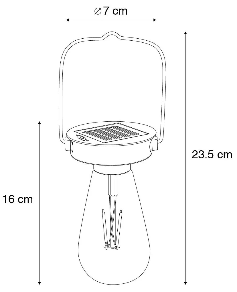 Zewnetrzna Zestaw 3 zewnętrznych lamp wiszących czarnych na solarze - Santiago Nowoczesny Oswietlenie zewnetrzne