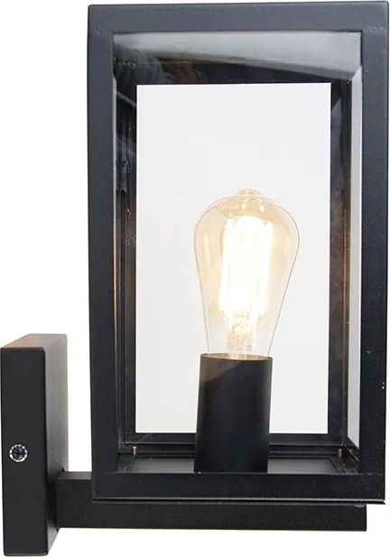 Inteligentny kinkiet zewnętrzny czarny ze szkłem 30 cm z Wifi ST64 - Rotterdam