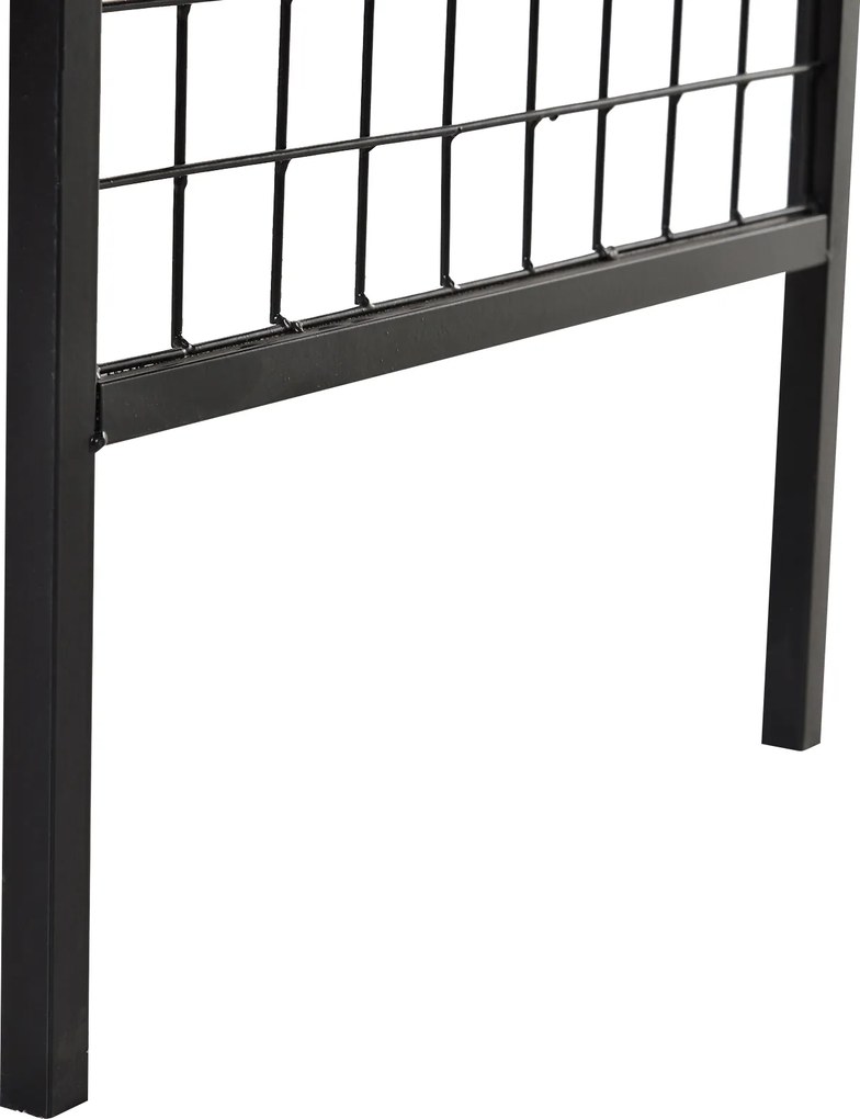 Outsunny Łuk Ogrodowy z Ławką Metalowa Brama Pergola Kratka dla Roślin Wspinających Czarny 152x58x207cm | Aosom PL