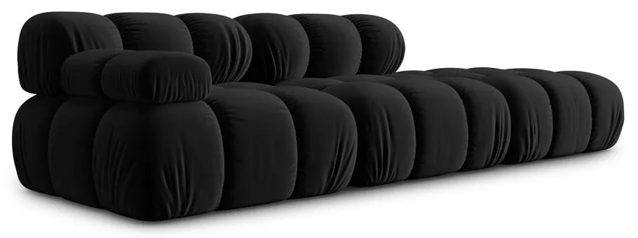 Czarna aksamitna sofa 282 cm Bellis – Micadoni Home