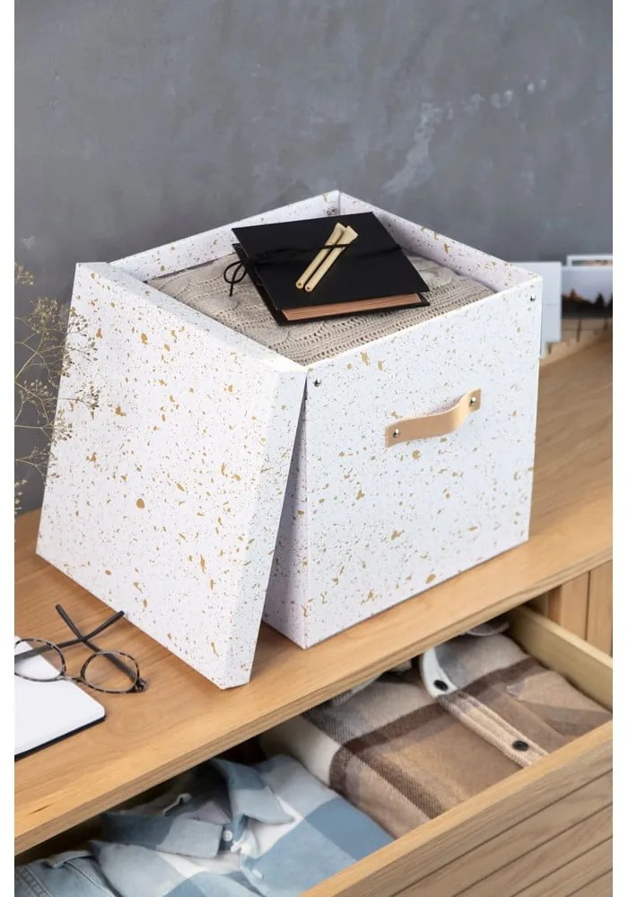Pudełko w biało-złotym kolorze Bigso Box of Sweden Logan