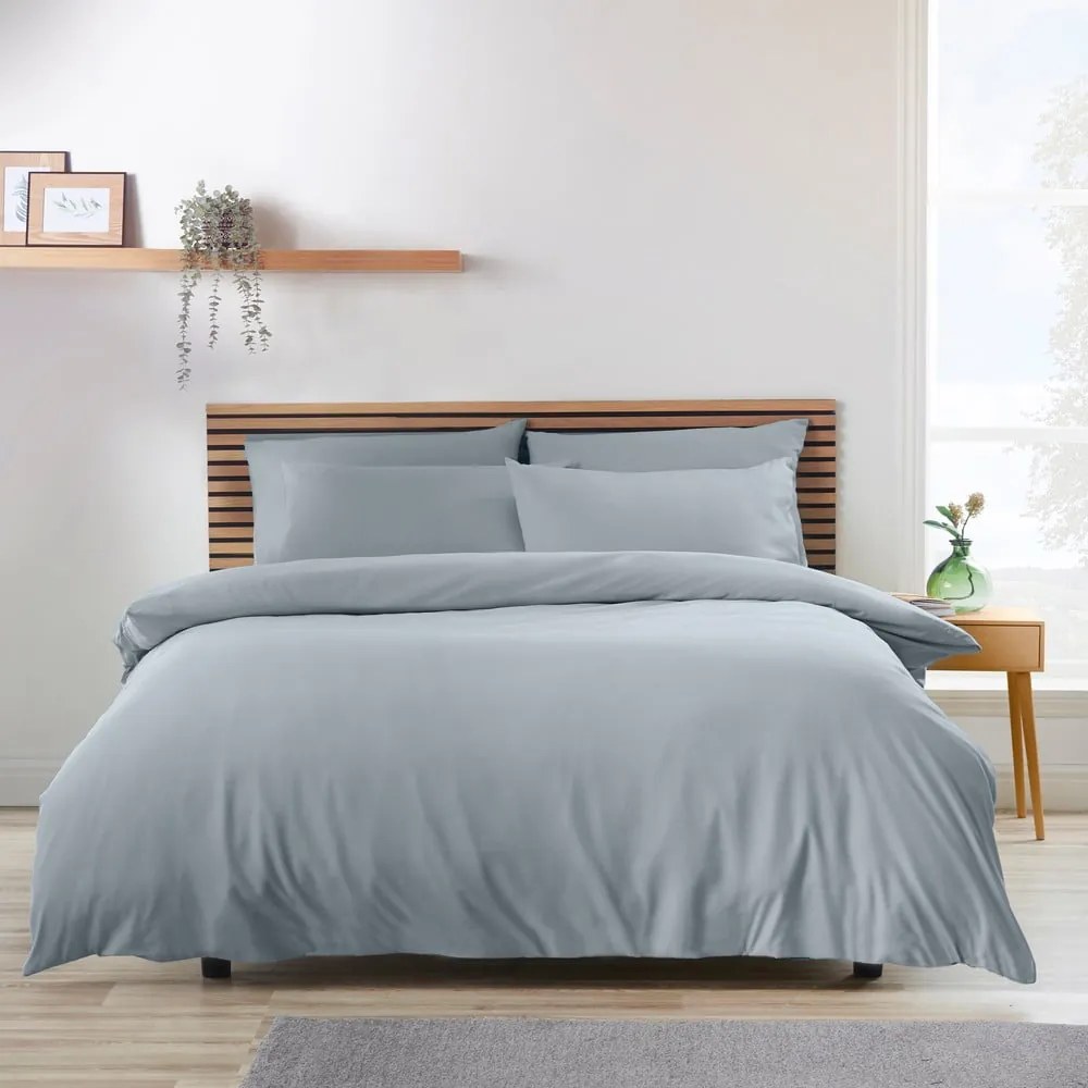 Niebieskoszara pościel jednoosobowa z mikrowłókna 135x200 cm So Soft Easy Iron – Catherine Lansfield