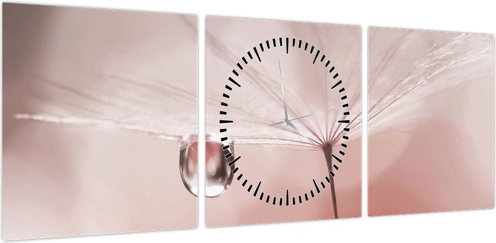 Obraz - Kropla rosy (z zegarem) (90x30 cm)