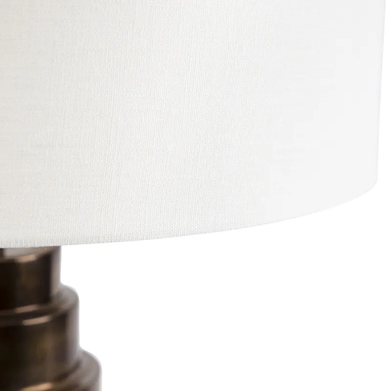 Lampa stołowa art deco z kloszem białym 50 cm - Bruut ArtDeco Oswietlenie wewnetrzne