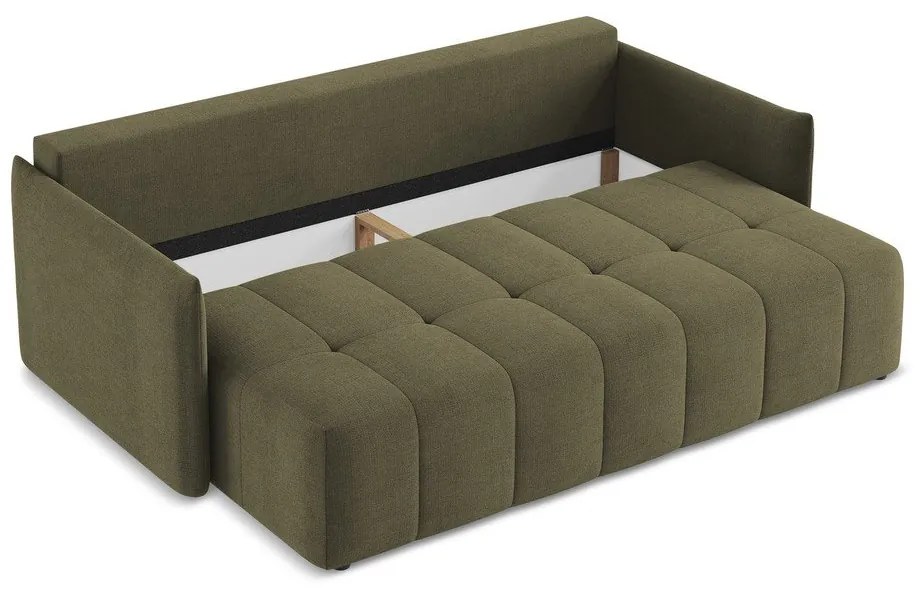 Rozkładana/ze schowkiem sofa w kolorze khaki 225 cm Moku – Makamii