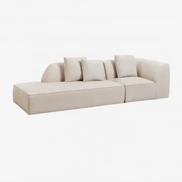 Sofa Modułowy Narożny 2-częściowy Z Lewym Szezlongiem Tapicerowany Cardea Szenila Kremowy Beż - Sklum