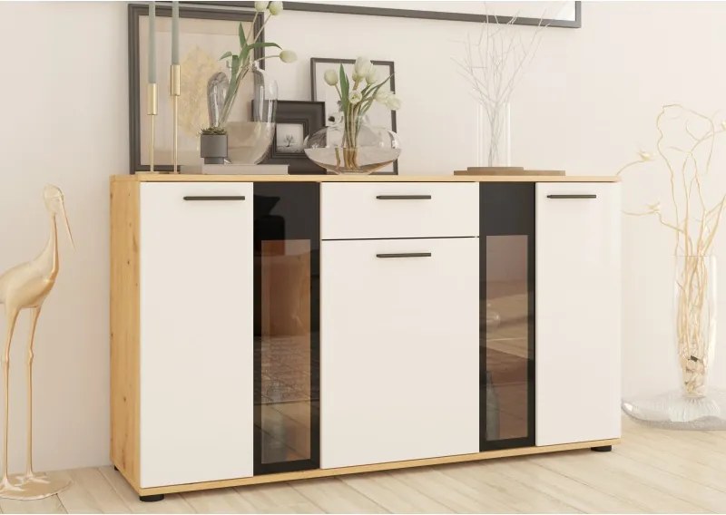 Meblościanka Salso biała witryny szafka rtv zestaw mebli do salonu