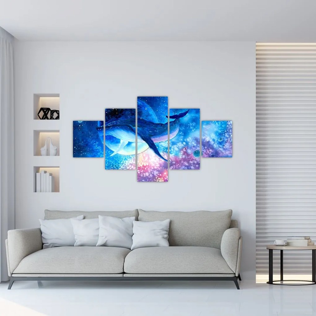 Obraz - Kosmiczny wieloryb (125x70 cm)