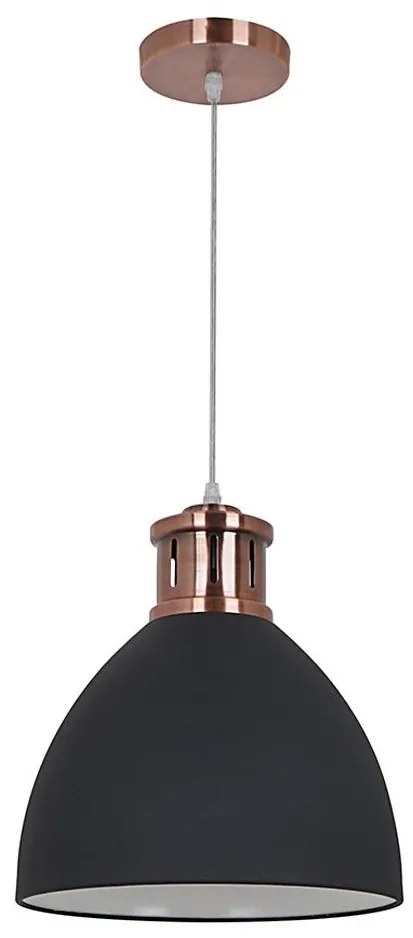 Klausen KL 6240 - Lampa wisząca na linkę METAL 1xE27/15W/230V miedź/czarny