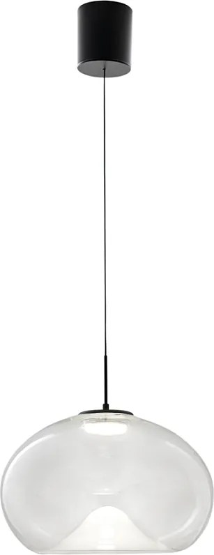 Brena - Przezroczysta lampa wisząca pojedyncza firmy Fabas Luce - Ściemnialna dioda LED 14 W - Lampa sufitowa - Średnica 33 cm