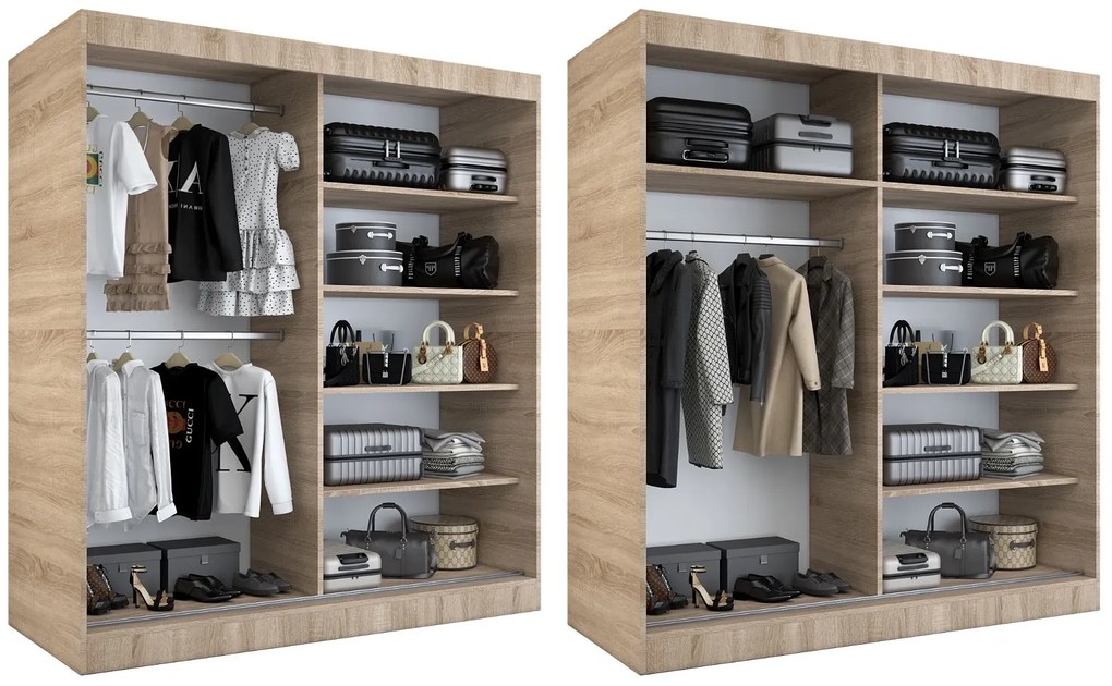 Szafa przesuwna MODUO COMFORT 3 180 antracyt z lustrem MKPOL