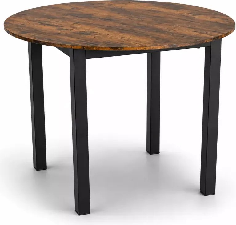 Okrągły stół Shinning 100 cm z czarnymi nogami MDF i blatem z płyty laminowanej