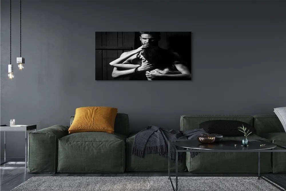 Duży obraz na płótnie Para w Romantycznym Ujęciu