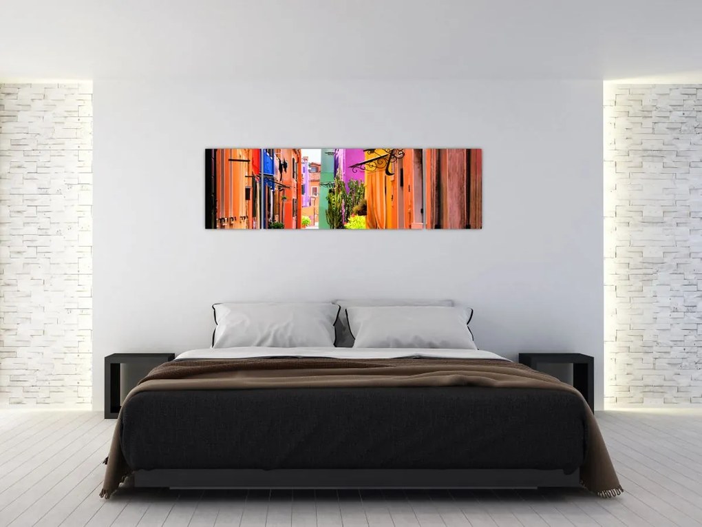 Obraz - Kolorowy dom w Burano, Wenecja (170x50 cm)