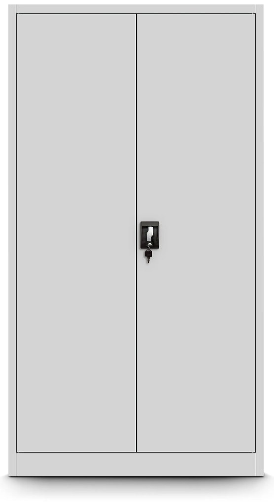 Biurowa szafa metalowa na akta TOMASZ, 900 x 1850 x 450 mm, szara