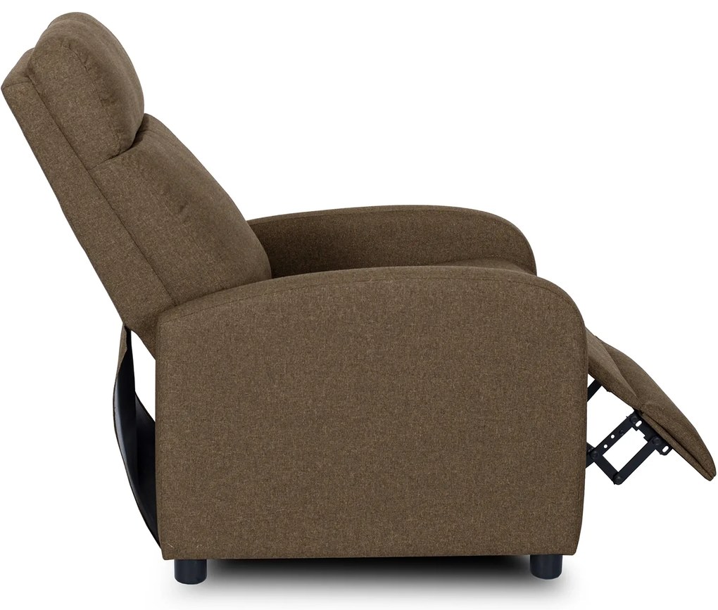 Fotel Rozkładany Wypoczynkowy z Podnóżkiem DANNY Brązowy Nowoczesny